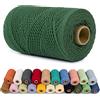 LEREATI Corda Macrame 1mm x 200m Filo Macrame Cordoncino Cotone Spago Colorato, Macramè Filo Cordino per Borse Uncinetto, Arazzo da Parete, Decorazioni, Fai da Te Artigianale (Verde Scuro)