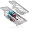 com-four® 2 cestelli scolapiatti - scolapiatti per lavello - scolapiatti grigio per stoviglie e altri articoli per la casa - gancio per lavello