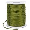 LEREATI Filo Nylon per Braccialetti 1.5mm x 100m Cordoncino Natalizio Cordone di Raso, Cordino per Borse Uncinetto, la Creazione di Gioielli, Fai da Te, Collane, Perline (Verde Militare)