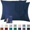 Vielit Confezione da 2 fodere per cuscino, 70 x 90 cm, di colore blu scuro, in microfibra, morbide, decorative, certificate ecologiche, resistenti e ipoallergeniche