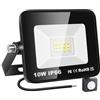 YOJZMA 10W Sensore di movimento Luce esterna, 1000LM LED Flood Luci esterne 6000K Bianco luce diurna IP66 Luci di sicurezza impermeabili per giardino, garage, cortile, campo sportivo, patio