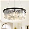 YZBEIMDAI Lampadario Moderno di Cristallo, Lampada a Sospensione Rotonda di Cristallo, Lusso di Plafoniera per sala da pranzo, soggiorno, camera da letto, ristorante