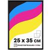 Photoframe4you - Cornice 25x35 cm nera - Cornice in alluminio con vetro acrilico infrangibile - Cornice da parete per poster e certificati per soggiorno e camera - Prodotta in Europa - Tacoma