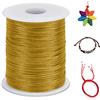 LEREATI 2.5mm Filo Nylon per Braccialetti, 100m Cordoncino per Braccialetti Cordoncino Natalizio Coda di Topo Cordoncino, Macrame Corda per Collane Perline Gioielli Fai da Te (Giallo Terra)