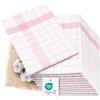 ZOLLNER 12 Strofinacci, Cotone-Lino, 60x80 cm, Super assorbenti, Senza Pelucchi - Lavabili a 95°C - a Quadri Rossi e Bianchi - qualità gasdtronomica - Certificato Oeko Tex®
