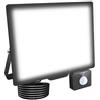 RIGIDON Faretto LED da Esterno con Sensore di Movimento, 75W 7500 LM Proiettore Faro Led Esterno 6000K Bianca Fredda Luci di Sicurezza Impermeabile per Giardino Garage Patio Terrazza Cortile