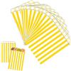 Mienocol 100 sacchetti di carta per caramelle a righe gialle da 12,7 x 17,8 cm, sacchetti di carta a righe per caramelle, per buffet, torte nuziali, negozio di regali per Pasqua, Ringraziamento, festa del