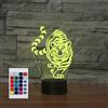 SUPERHONGJIHAO Luce notturna per bambini 3D Tiger Led Lampada con telecomando 16 Cambiare colore regalo di compleanno di Natale per il bambino