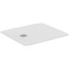 Ideal Standard - Ultra Flat S+, Piatto doccia rettangolare ultrasottile in resina effetto pietra, 100x90cm, Ideal Solid, Scarico lato corto, Bianco