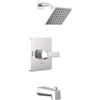 Delta Faucet Velum 14 Series - Set di rubinetti per vasca e doccia monofunzione, cromato, con valvola, maniglia per doccia, kit doccia Delta con finiture cromate, T14437 (valvola non inclusa)