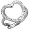 Beloved ❤️ Anello da Donna in acciaio e cristalli, silver argento, misura regolabile, cuore cornice - idea regalo, san valentino e anniversario