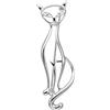 Alexander Castle Spilla da donna a forma di gatto, in argento Sterling 925, 60 x 25 mm, con scatola regalo, Argento sterling, Nessuna pietra preziosa