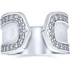 Bling Jewelry Anello Alla Moda Con Finitura Opaca Martellata Spazzolata Con Accenti CZ In Stile Boho Geometrico Personalizzabile Placcato In Argento Per Donne