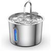 Zivacate Fontanella per Gatti Acciaio - 2,2 L Fontana per Gatti con Pompa Ultra Silenziosa, Finestra LED, Sistema di Filtraggio Triplo, Fontanella Gatto con Cavo (con 3 Filtri & 3 Spugne)
