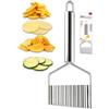 IPEA Coltello Ondulato per Patate e Verdure - [ ACCIAIO INOX ] - Taglierina per Patate, Carote, Zucchine, Cetrioli, Frutta - Tagliapatate Professionale con Lama a Onde - Facile da Pulir - 20 CM