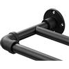 Keplrend Bastone per tende doppio per finestre da 167 a 300-2,5 cm, resistente, doppio bastone per tenda oscurante, nero, regolabile per porta del patio, camera da letto, cucina