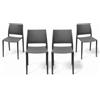 Set di 4 Sedie Milano Moderna in Polipropilene Grigio