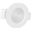 Portafaretto Rotondo Ø120x60mm GU10 in Gesso Pitturabile con Vetro