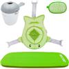 CROCOKID® Accessori Vasca da Bagno Con Cuscino Universale e Brocca Risciacquo | Kit Bagnetto Neonato Completo 5 Accessori, Compatibile Vasca Pieghevole - Verde