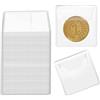 Aphumedc 25 custodie per monete con tasca singola, 5,3 x 5,3 cm, trasparenti per monete, portamonete in plastica per collezionisti di monete, banconote (rettangolari)