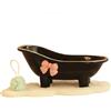 Minamzee Mini vasca da bagno in miniatura per casa delle bambole, 1:12, in plastica bianca, mini vasca da bagno con palla da bagno blu, accessorio per mobili in miniatura per casa delle bambole e