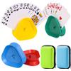 Fizdoqg 4 supporti per carte da gioco, con presa sicura, 2 carte da gioco, per anziani e bambini