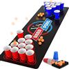 Cieex Beer Pong, Kit Bere Birra-Pong con Tappeto di Gioco, Bicchieri Beer Pong, Palle, Giochi Alcolici per Adulti per Feste, BBQ, Festival, Natale.