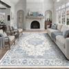 PureCozy Vintage Tappeto Salotto 200x300cm Camera da Letto Antiscivolo Lavabile Grande Tappeti Sala Soggiorno Cameretta Ufficio Carpet Morbido Pelo Corto Rug,Blu