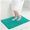 Homaxy Tappetino da bagno in memory foam, assorbente, antiscivolo, lavabile, 60 x 90 cm, verde pavone