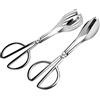 Oumuik Pinze da cucina, confezione da 2 pinze per alimenti in acciaio inox, adatte per insalate in metallo, pasticceria, buffet dolci