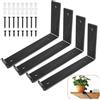 Dinhauyon 4 Pezzi Staffe Mensole Pesanti 20cm, Reggimensola Nero Montaggio a Parete con Vite Corrispondente e Labbro, Supporto Scaffali Metallo, Mensola Muro L Versatili per Casa, Cucina, Ufficio, Capannone