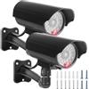 GOMETY 2 pezzi fotocamera Atrappa esterna con LED rosso lampeggiante, fotocamera finte, telecamera di sorveglianza, per esterni, CCTV, manichino, telecamera di sicurezza, per interni ed esterni