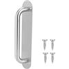 Restokki Maniglie Per Porte In Acciaio Inox Con Placca Di Pressione E Maniglie Per Porte Di Ispezione Con Viti (Argento) (Ovale 280 * 65Mm)