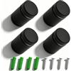 WJUAN 4 Pezzi Chiodi a Vite Pubblicitari Viti per Supporti per Cartelli Chiodi di Pubblicità, Supporto per Distanziatori in Vetro a Vite per il Montaggio e il Fissaggio del Vetro (Nero 19 x 26 mm)
