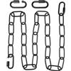 Teaaha Catena in acciaio, 0,9 m, catena in acciaio inox con 2 blocchi, catena nera, catena in metallo da appendere, catena a maglie per collegare diverse lampade, lampade a gabbia, plafoniere, lampadari ecc