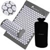 ROMIX Set Tappetino Agopressione, Include Cuscino e Borsa Viaggio, Mat Agopuntura per Yoga, Massaggio, Rilassamento Muscoli, Terapia Digitopressione Allevia Il Dolore Schiena, Collo, Piedi - Grigio