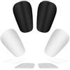 PXARMYYXGS 2 paia di mini parastinchi da calcio per bambini, piccoli parastinchi per calcio, mini shin Pads football, dispositivi di protezione per adulti, ragazzi, ragazze, uomini (bianco, nero, 6 x 9,5 cm)