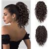 Flufymooz Extension a coda di cavallo, 30,5 cm, extension a coda di cavallo, capelli sintetici naturali mossi e ricci, con clip, capelli sintetici naturali, da donna (marrone cioccolato scuro)