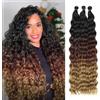 DXdixiu Extension per capelli lunghi e ricci intrecciati Ocean Wave, trecce all'uncinetto in capelli sintetici morbidi, capelli ondulati e profondamente intrecciati per trecce Boho per donne (1B/30/27#, 61 cm