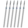 YUXIANLB Set Di 6 Punte Per Trapano Per Cuticole A Forma Di Fiamma Con Custodia Strumenti Professionali Per Manicure 3/32 Pollici Per Cuticole E Unghie In Carburo Per La Casa E Il Salone