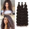 DXdixiu Extension per capelli lunghe con trecce ocean wave, capelli sintetici morbidi e ondulati profondamente, per trecce boho per donne (4#, 45,7 cm-3T)