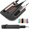 Quccefods Tappetino resistente al calore, grande supporto per strumenti per capelli caldi, per arricciacapelli, piastra per capelli, portatile, accessorio organizer