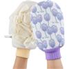Aohyue Guanti peeling, 2 guanti Luffa, guanti da doccia double face, per pelle liscia, radiante, body scrubber esfoliante per uomini e donne