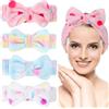 CIATBYYJ 4 fasce per capelli per il lavaggio del viso, Bowknot Spa per capelli, cosmetici, in pile di corallo, per trucco, fascia elastica per sport, bellezza, cura della pelle (A)