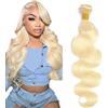 Tuheerst Capelli Umani Body Wave Human Hair Bundles #613 Light Blonde Human Hair Extensions Echthaar Tressen Double Weft Unprocessed Virgin Hair for Woman 1 Bundle 20 Inch