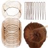 Abeillo Retine per capelli per chignon, rete per capelli da balletto, 20 pezzi da 50 cm, confezione individuale, invisibili, 40 forcine per capelli a forma di U, set per donne, ragazze, ballerine,