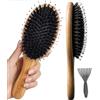 Kakating Spazzola per Capelli in Setole di Cinghiale con Punte in Nylon - Spazzola Paddle Districa e Massaggia il Cuoio Capelluto