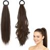 Jetstream 2 Pezzi Coda Capelli Extension, Coda Finta Capelli, Extension Capelli, Castano Scuro, Coda di Cavallo Liscia o Riccia, Adatta a Donne e Ragazze