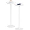 TUTOTAKTavolino alto rotondo, piccolo, set di 2, tavolo per bevande, con piedistallo, da soggiorno, bianco, V1TB01BW0652EU