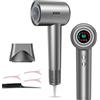 PKBD Phon Capelli Ionico con Display LED, Motore 110.000 Giri/Min, 4 Temperature - Asciugacapelli Professionale per Asciugatura Rapida, Phon Da Viaggio Leggero per Casa e in Viaggio
